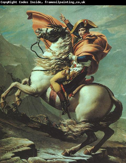 Jacques-Louis  David Napoleon Crossing the Saint Bernard